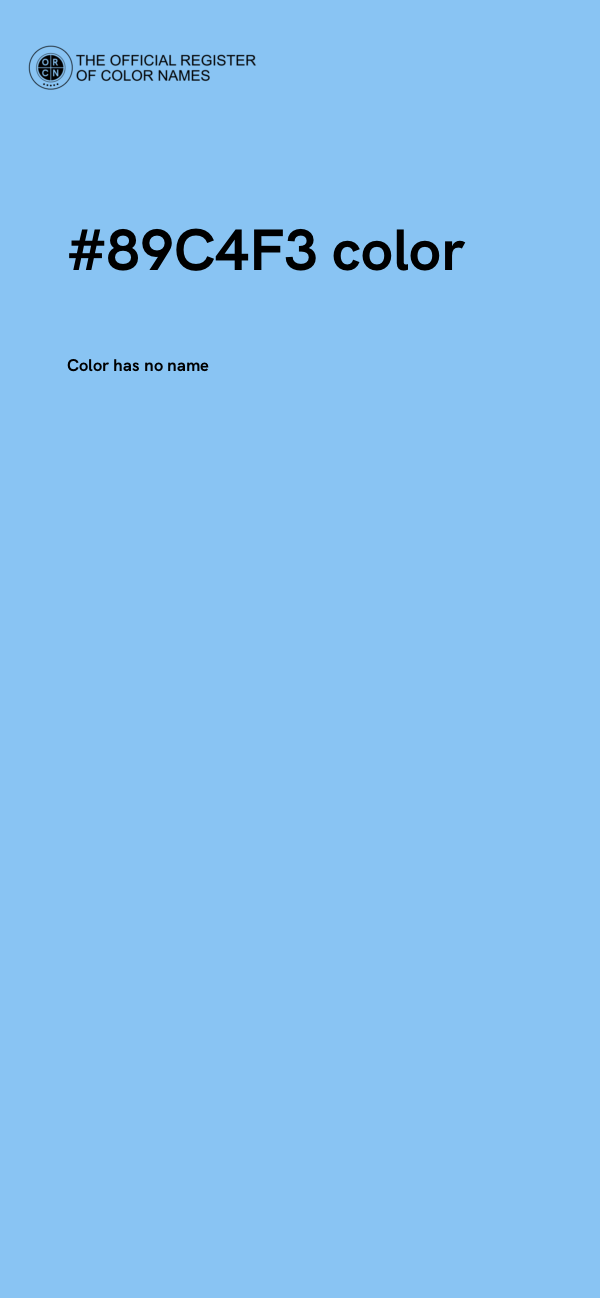#89C4F3 color image