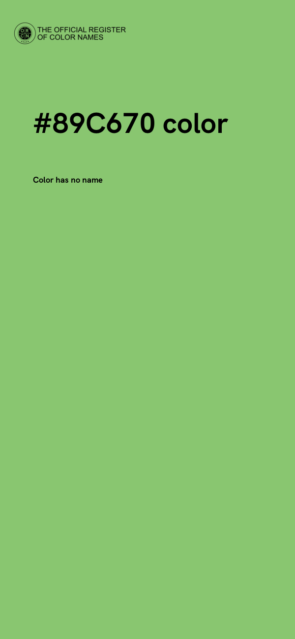 #89C670 color image