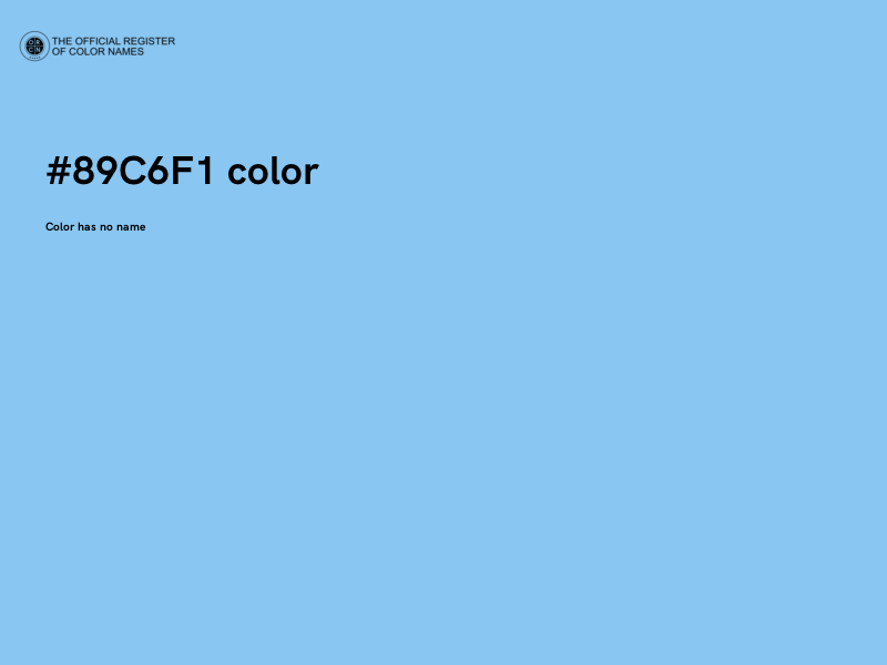 #89C6F1 color image