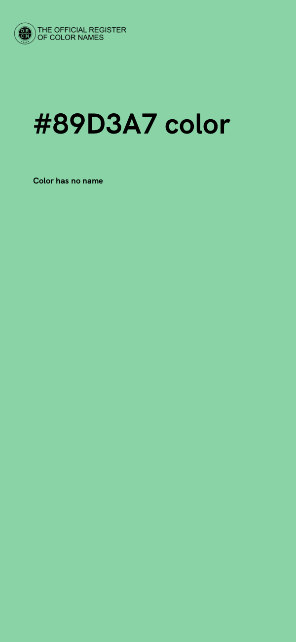 #89D3A7 color image