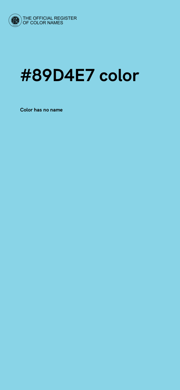 #89D4E7 color image