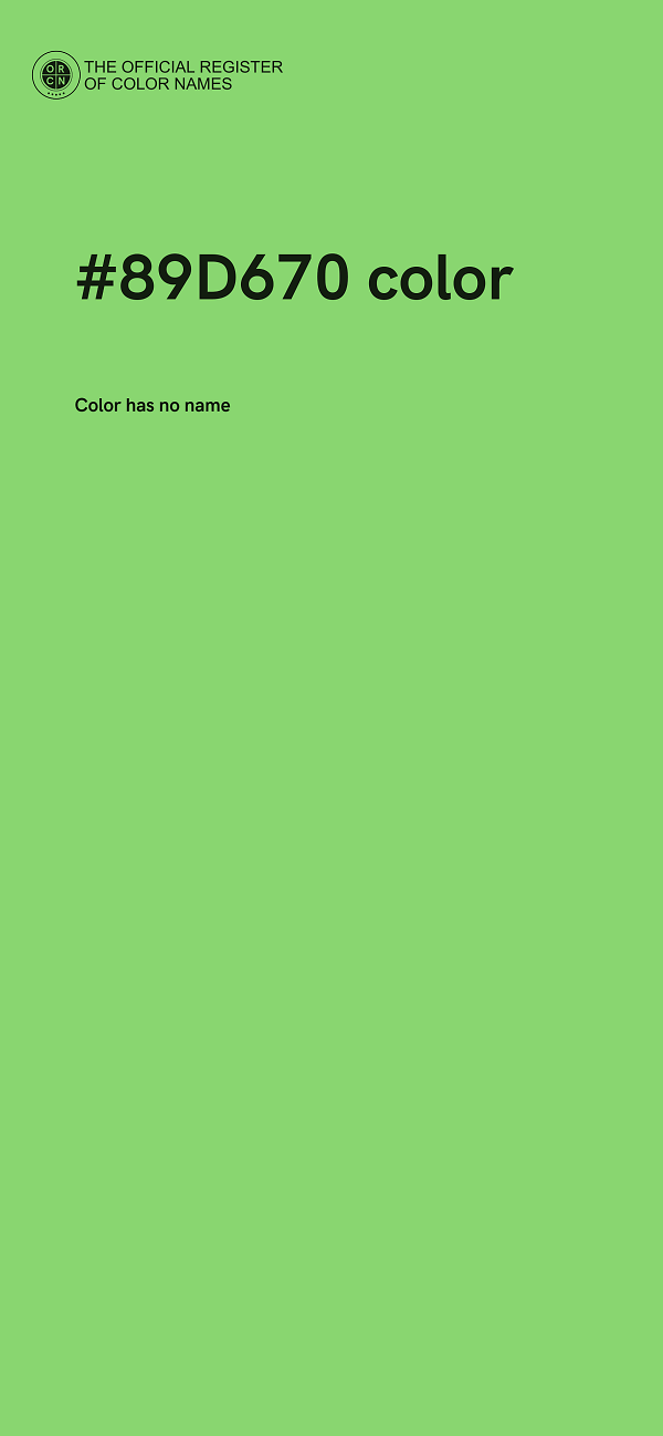 #89D670 color image
