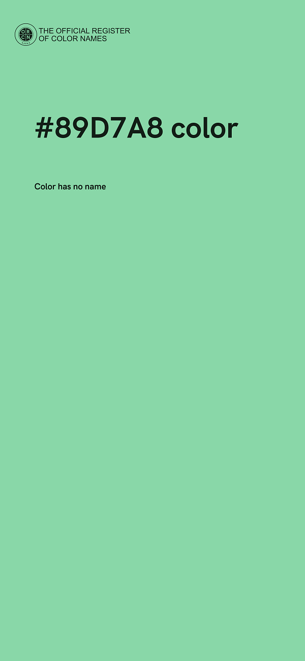 #89D7A8 color image