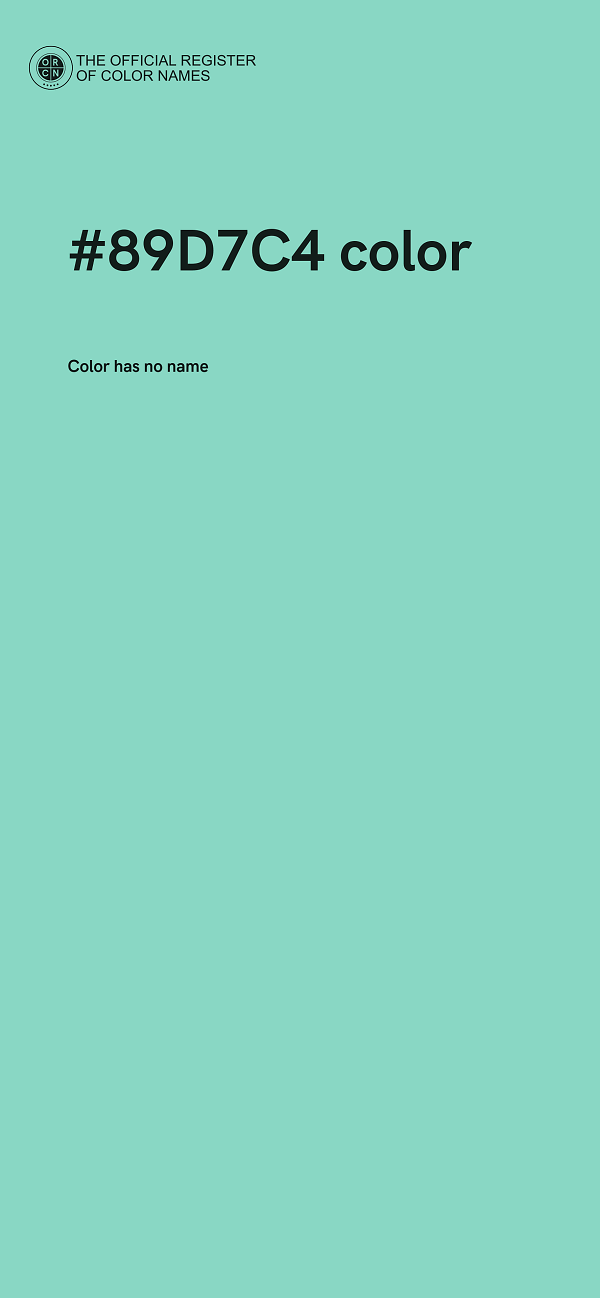 #89D7C4 color image