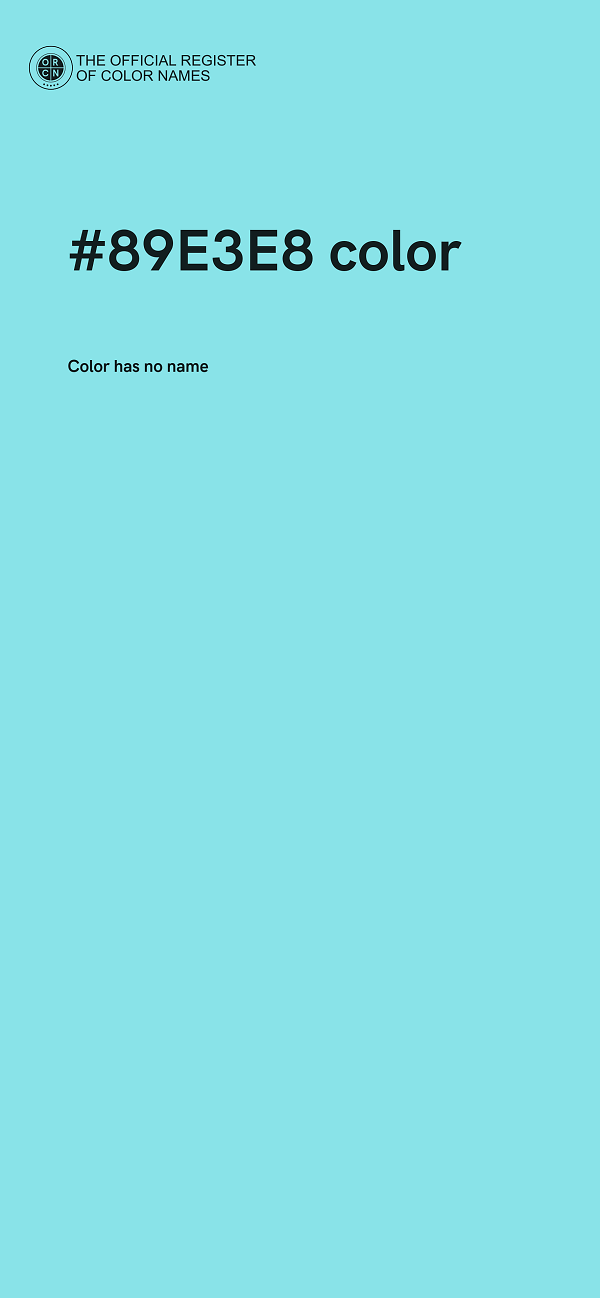 #89E3E8 color image