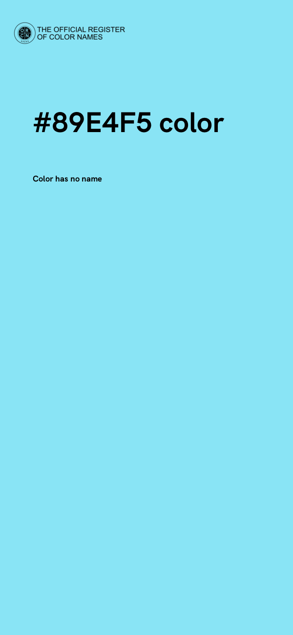 #89E4F5 color image