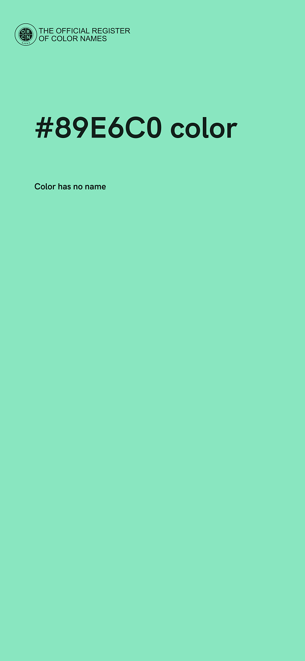 #89E6C0 color image