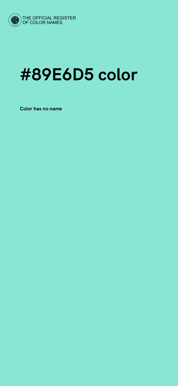 #89E6D5 color image