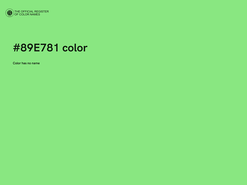 #89E781 color image