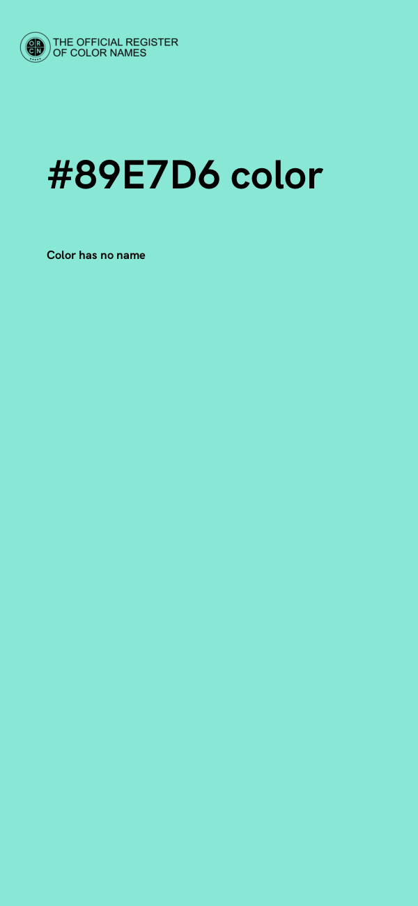 #89E7D6 color image