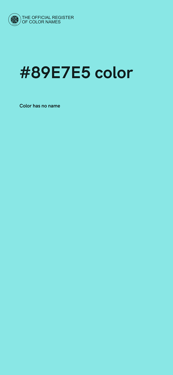 #89E7E5 color image
