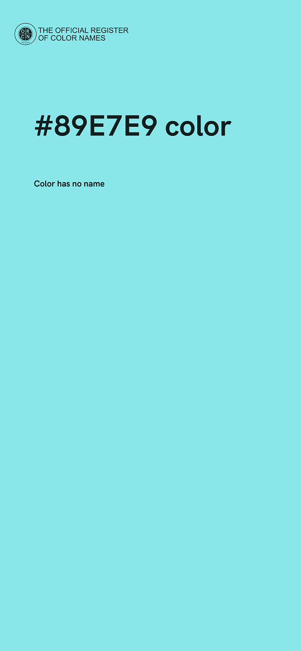 #89E7E9 color image