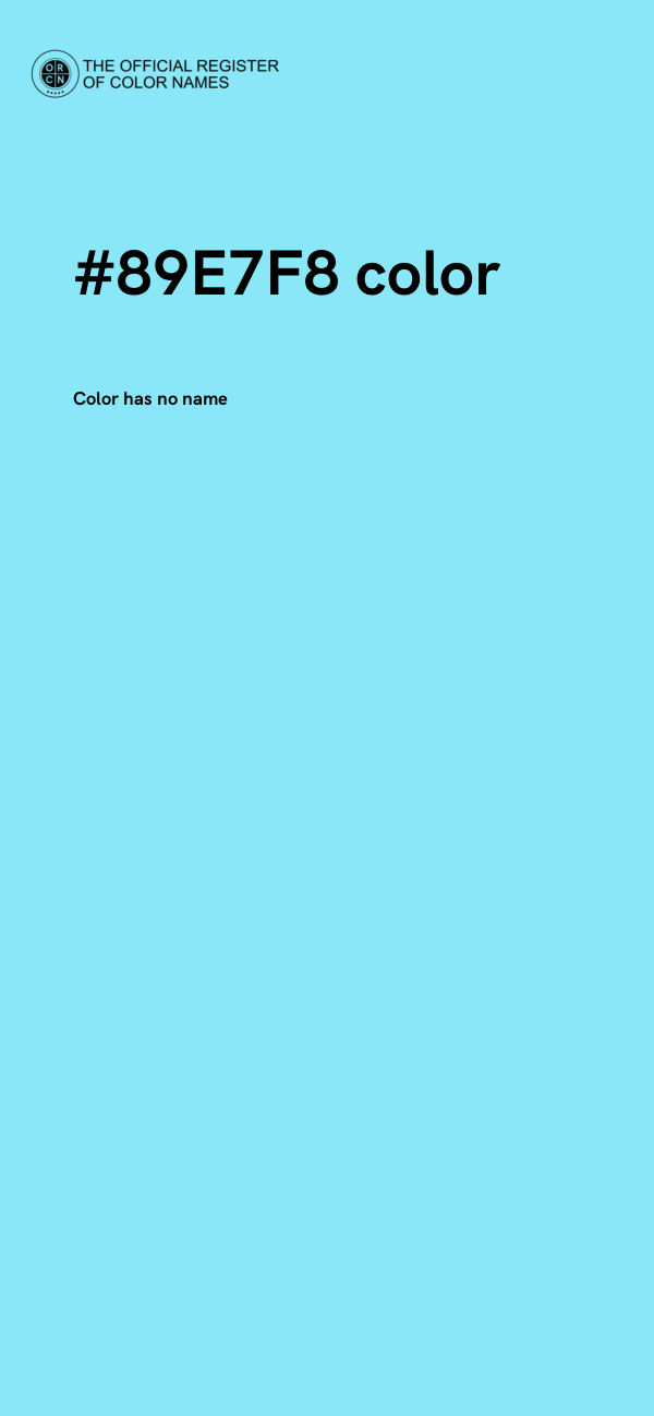 #89E7F8 color image