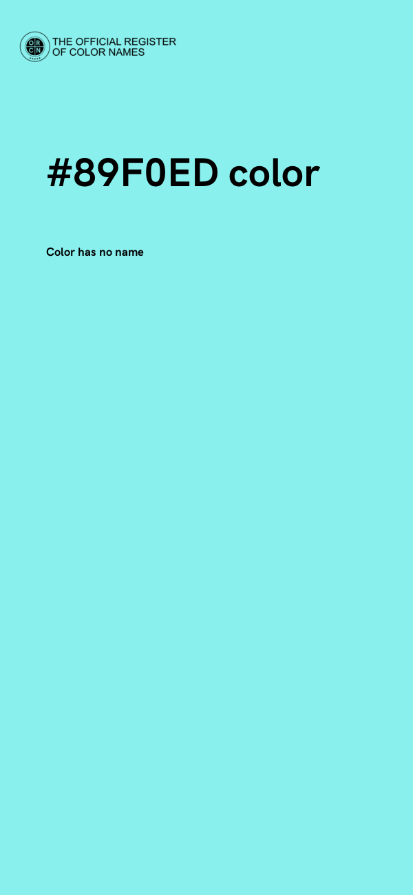 #89F0ED color image