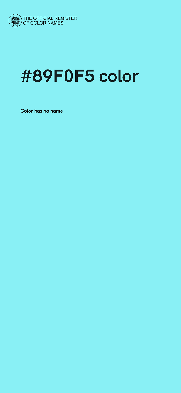 #89F0F5 color image