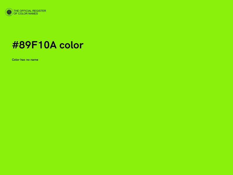 #89F10A color image