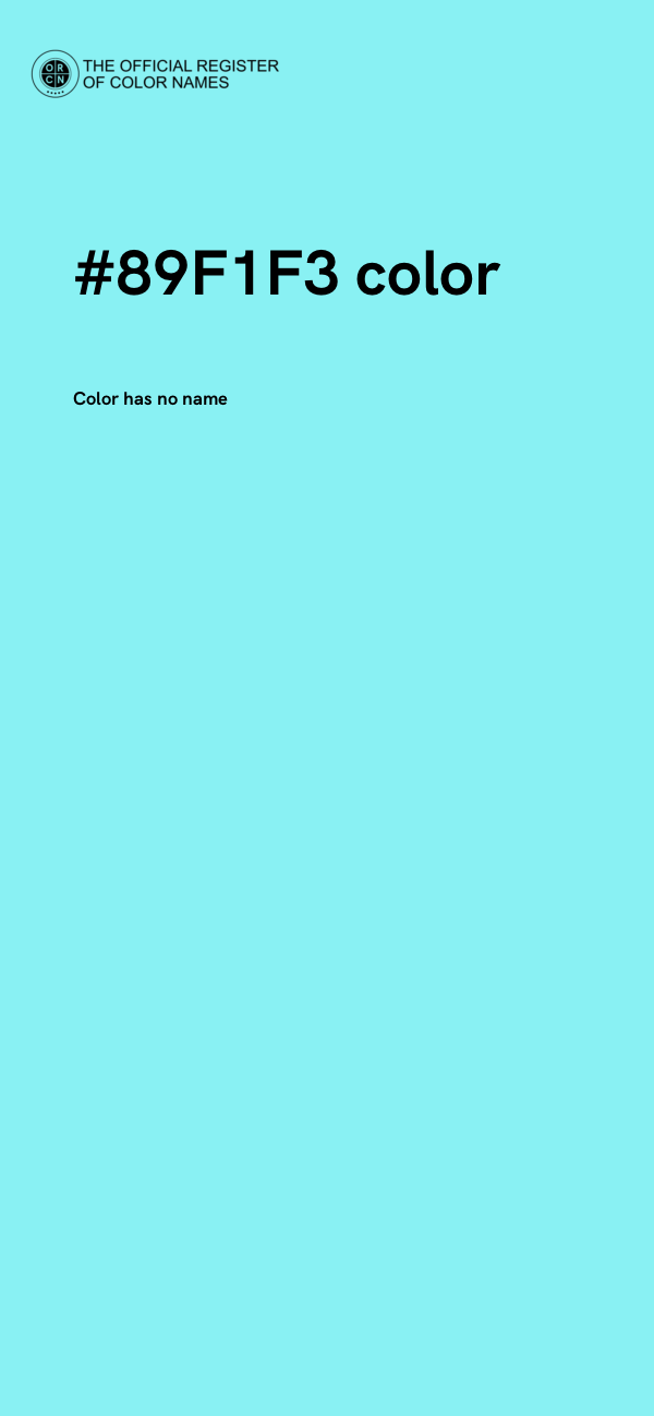 #89F1F3 color image