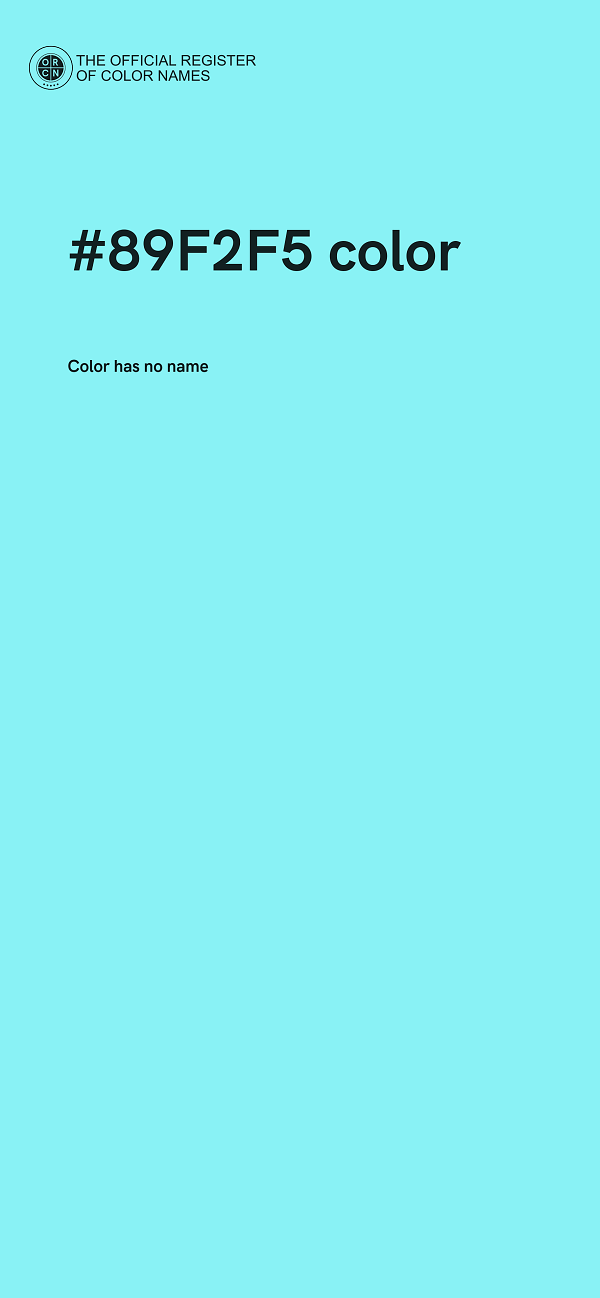 #89F2F5 color image