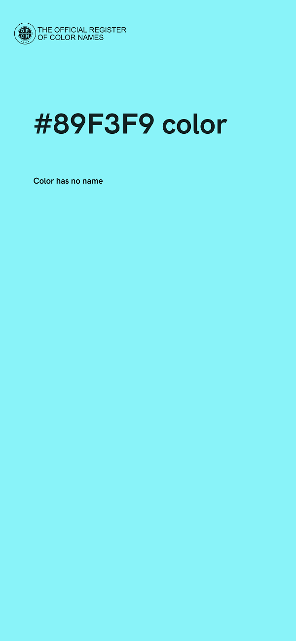 #89F3F9 color image