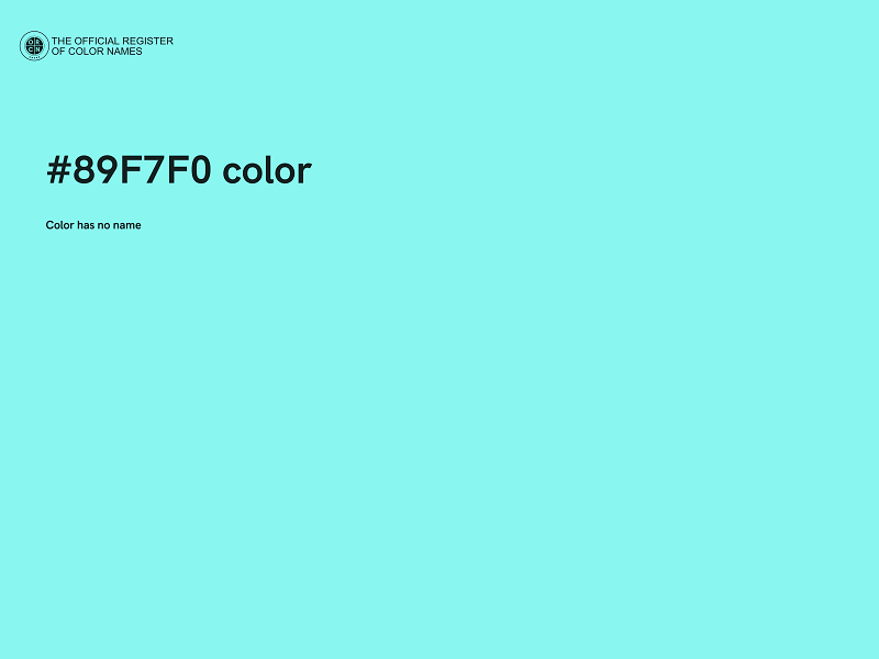 #89F7F0 color image