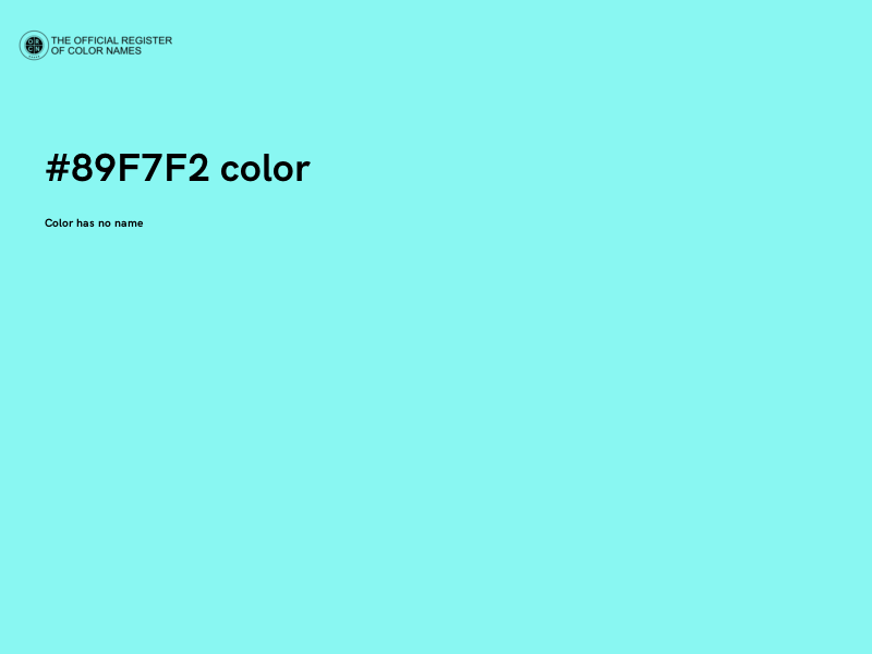 #89F7F2 color image