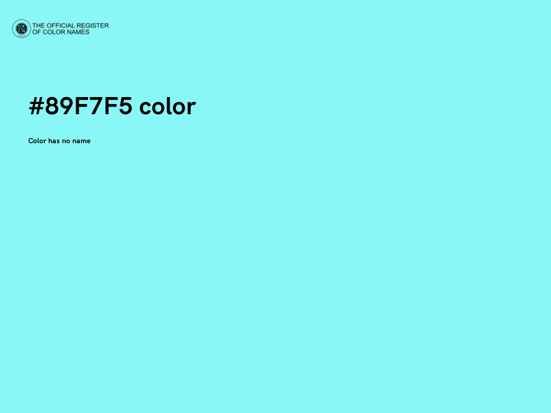 #89F7F5 color image