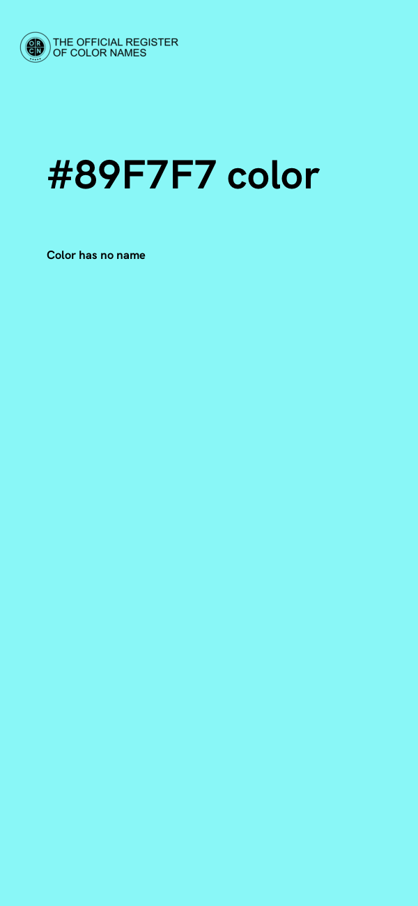 #89F7F7 color image