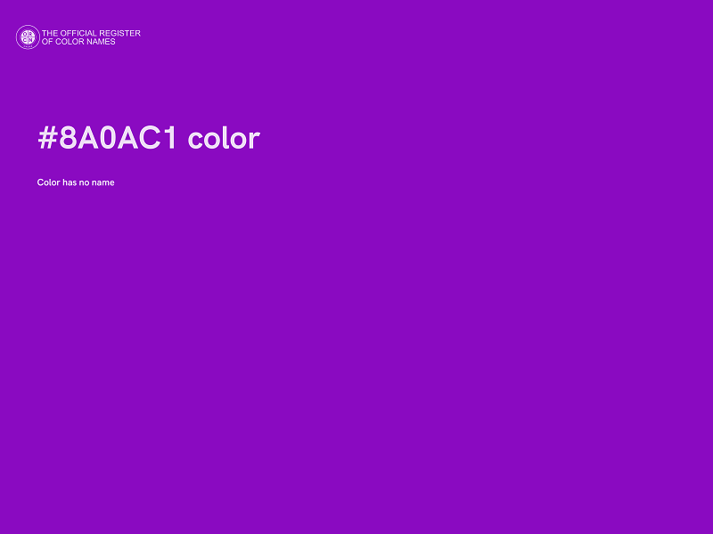 #8A0AC1 color image