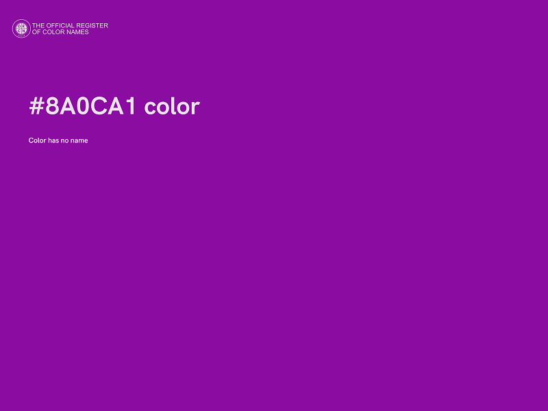 #8A0CA1 color image