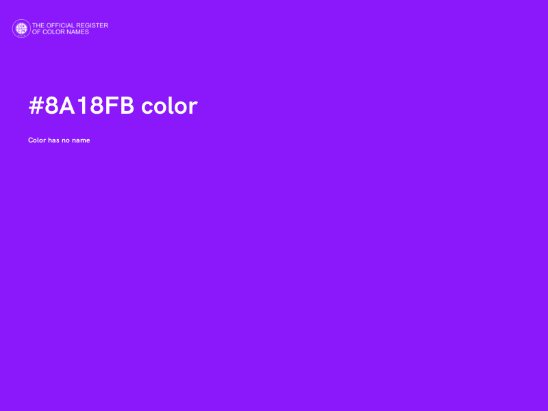#8A18FB color image