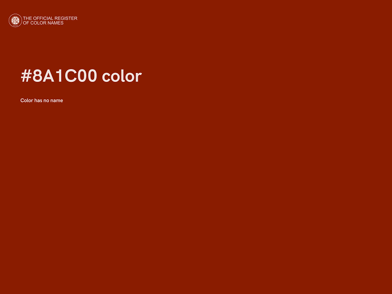 #8A1C00 color image