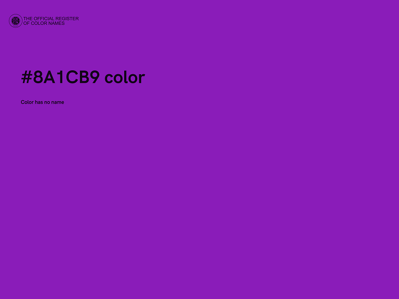 #8A1CB9 color image