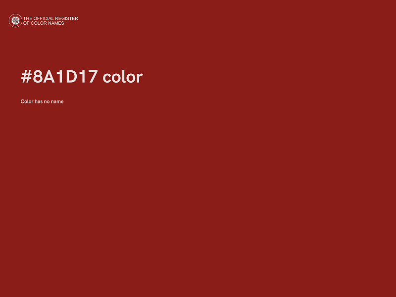 #8A1D17 color image