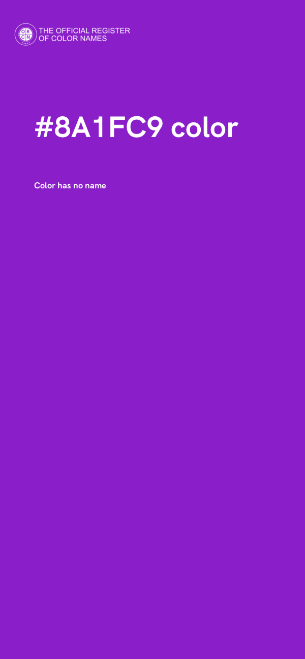 #8A1FC9 color image