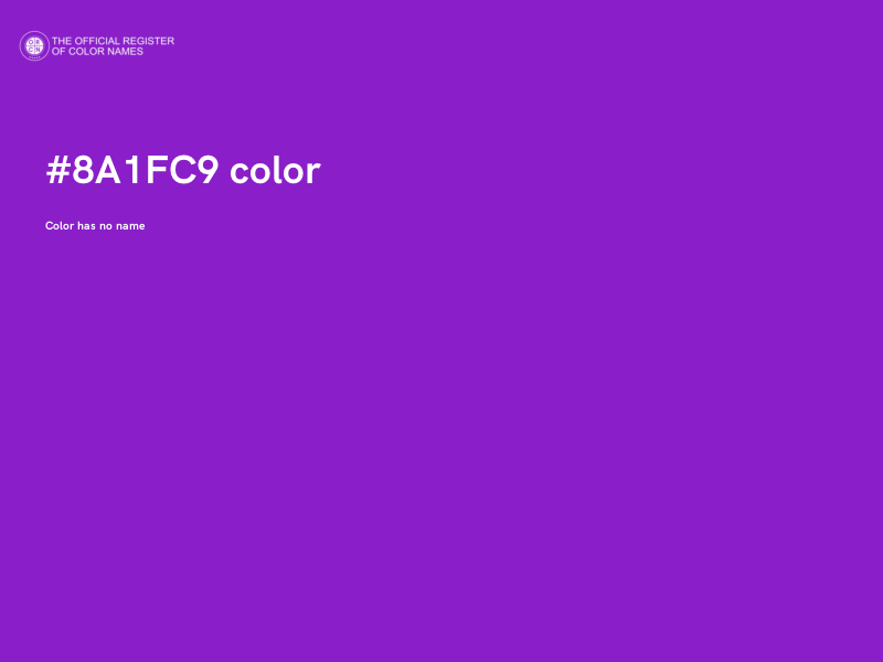 #8A1FC9 color image
