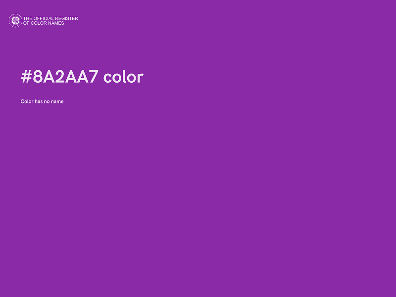 #8A2AA7 color image