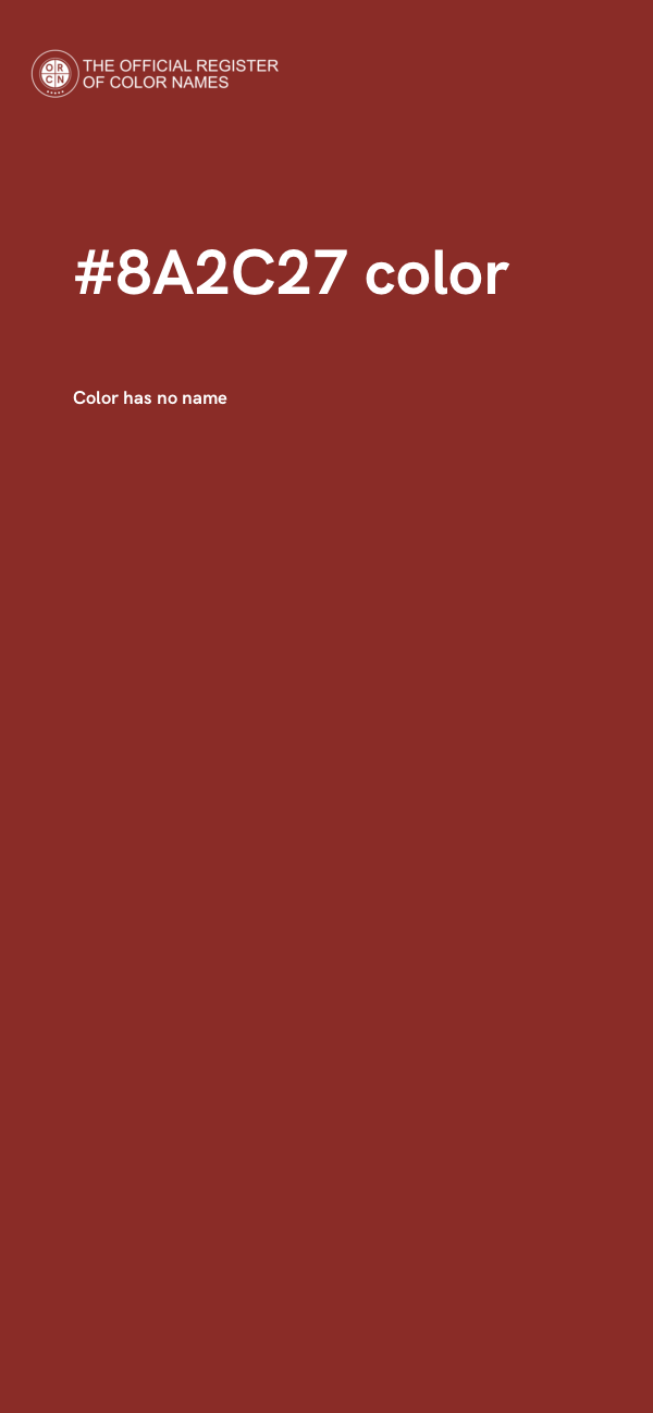 #8A2C27 color image