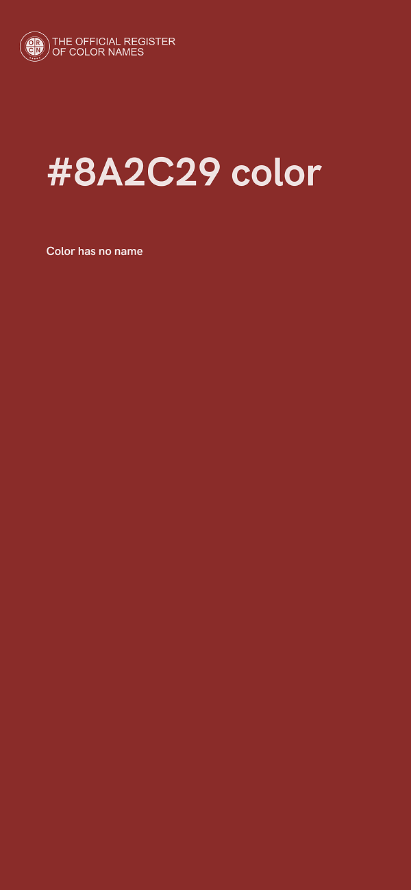 #8A2C29 color image