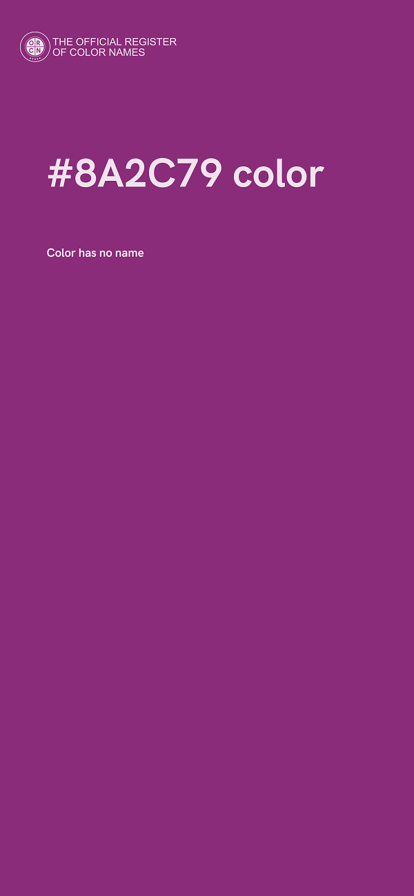 #8A2C79 color image