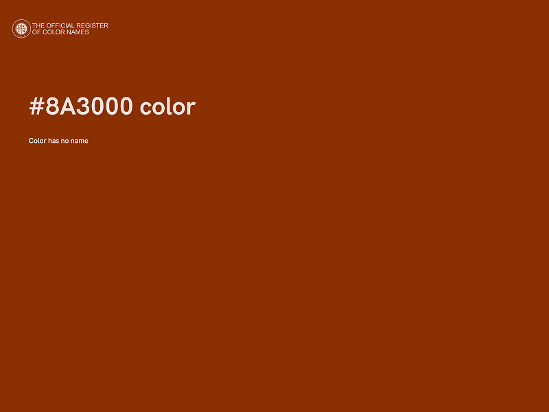 #8A3000 color image