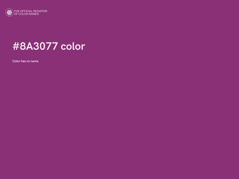 #8A3077 color image