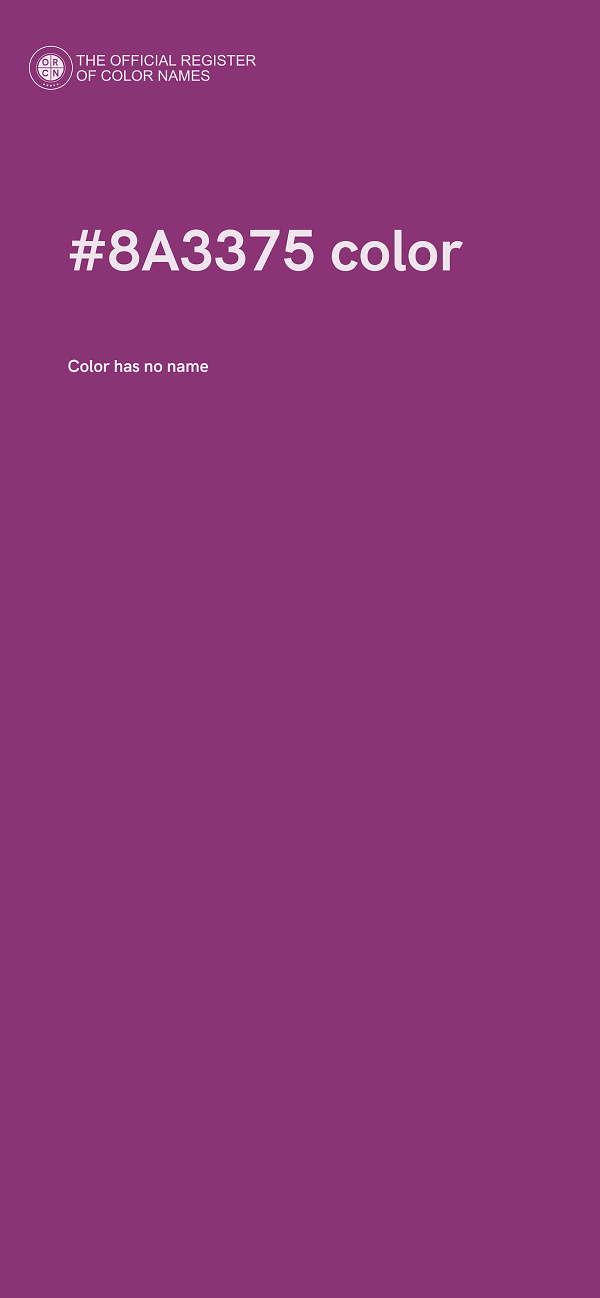 #8A3375 color image