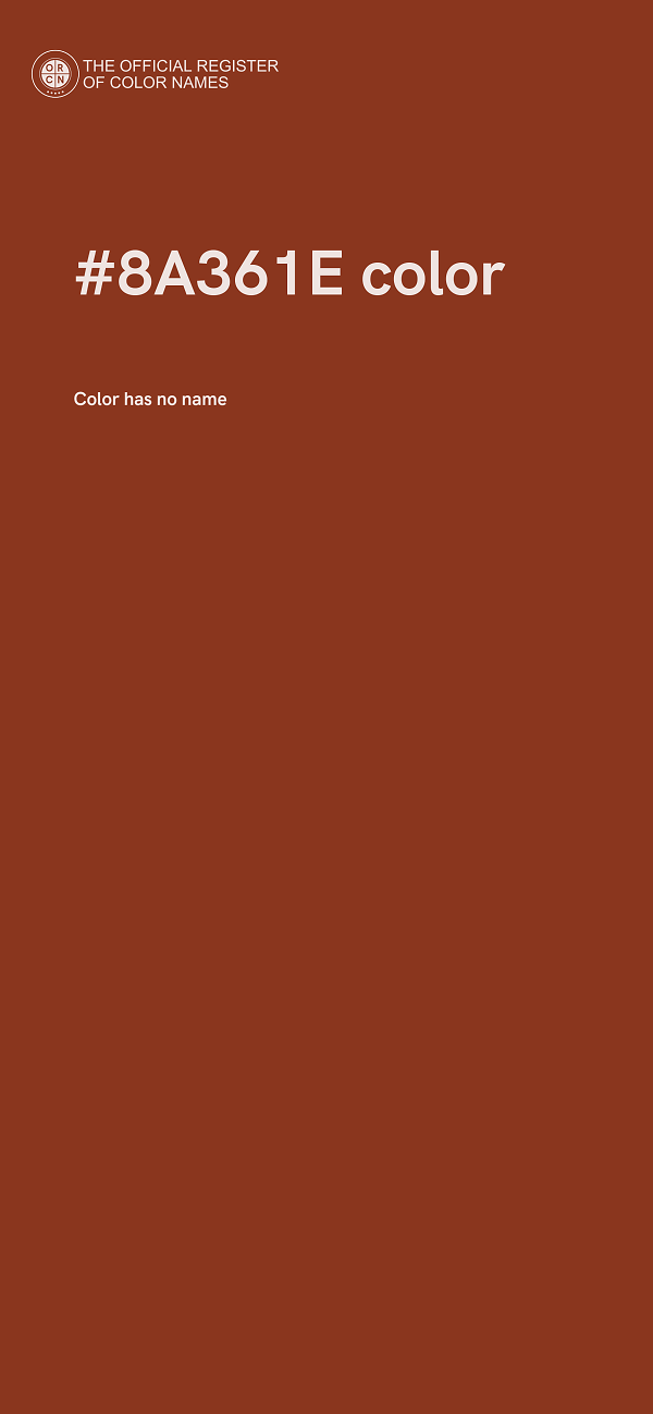 #8A361E color image
