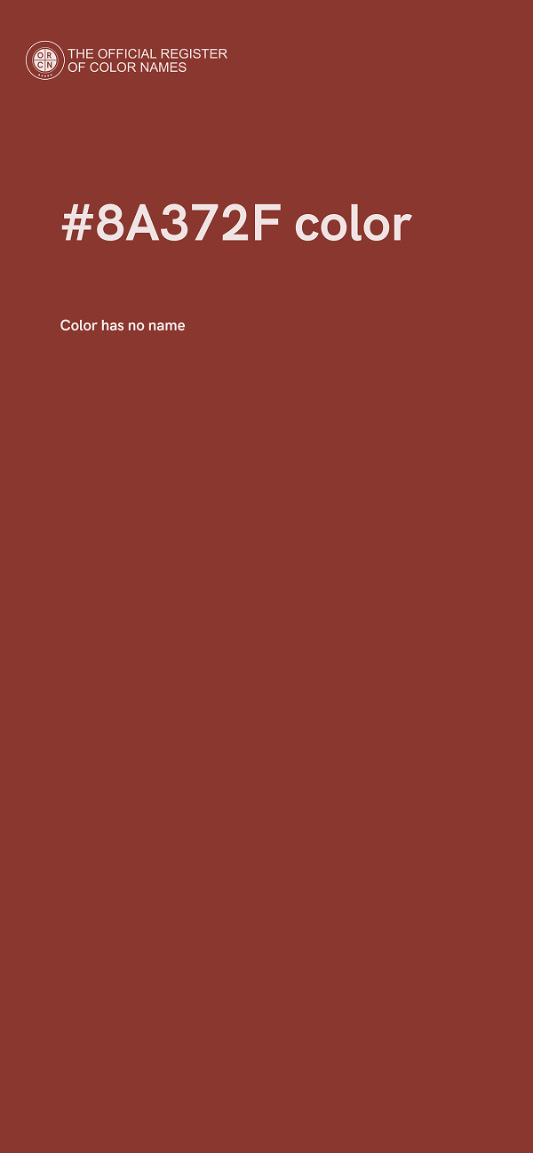 #8A372F color image