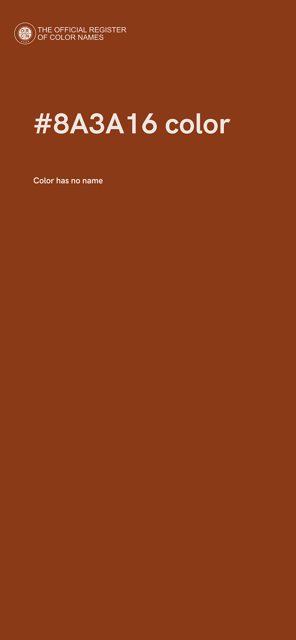 #8A3A16 color image