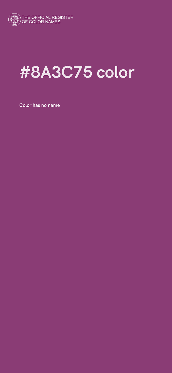 #8A3C75 color image