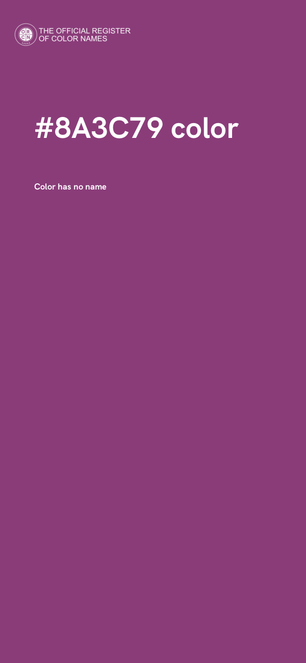 #8A3C79 color image
