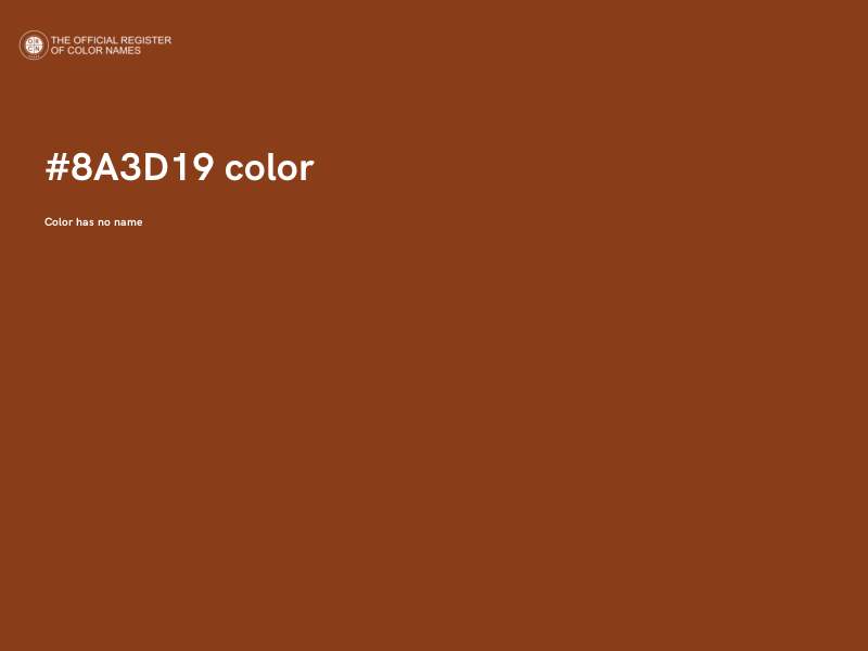 #8A3D19 color image