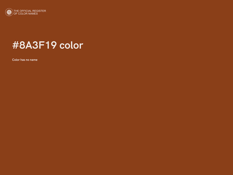 #8A3F19 color image