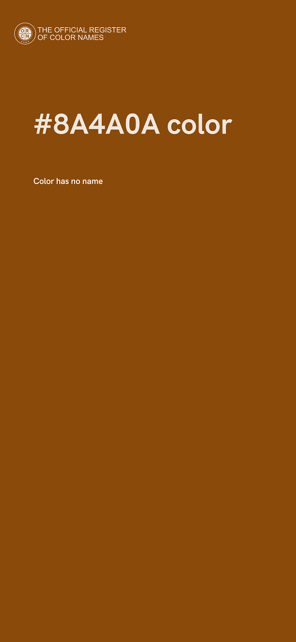 #8A4A0A color image